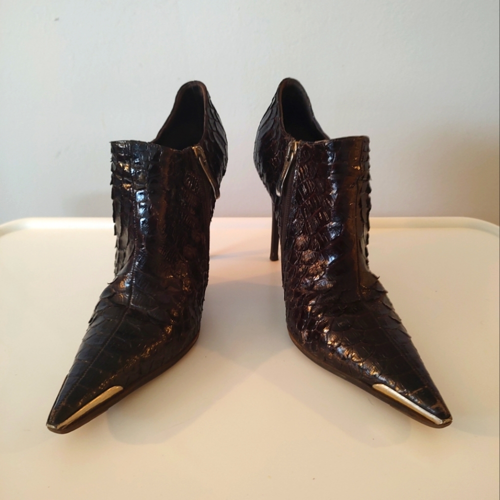 Gianmarco Lorenzi snakeskin size 7 ankle boots